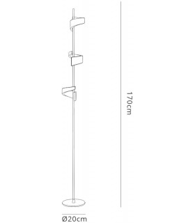 3 Light Floor Lamp, 36W LED, 3000K, 2700lm, Sand White - 2