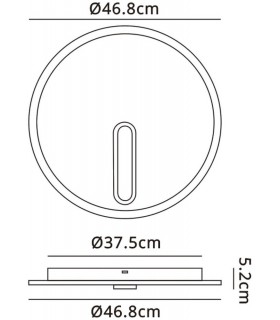 Ceiling 47cm Round, 40W LED, 4000K, 2800lm, Sand White - 2