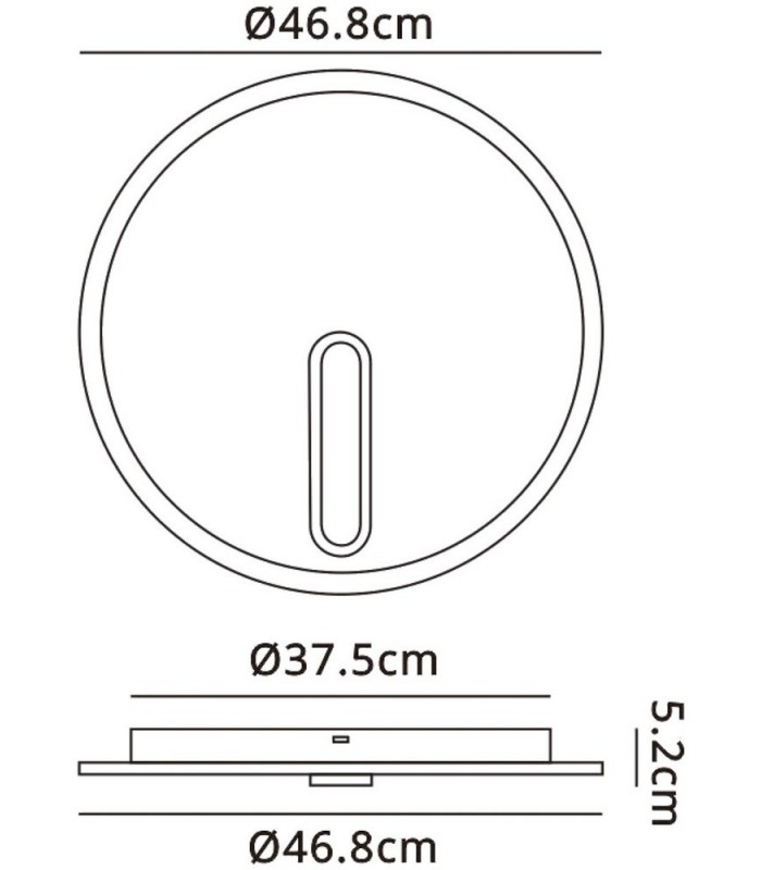 Ceiling 47cm Round, 40W LED, 4000K, 2800lm, Sand White - 2