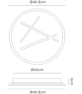 Ceiling 47cm Round, 40W LED, 4000K, 2800lm, Sand White - 2