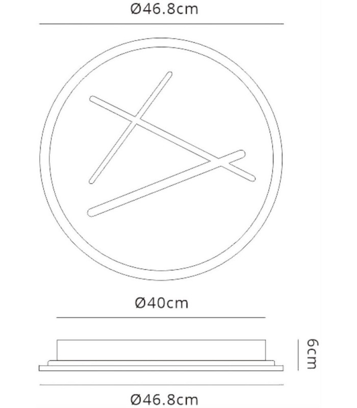 Ceiling 47cm Round, 40W LED, 4000K, 2800lm, Sand White - 2