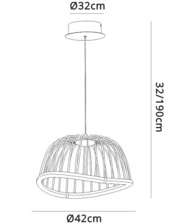 Caged Ceiling Pendant 41cm Round, 20W LED, 3000K, 1400lm, Black - 2