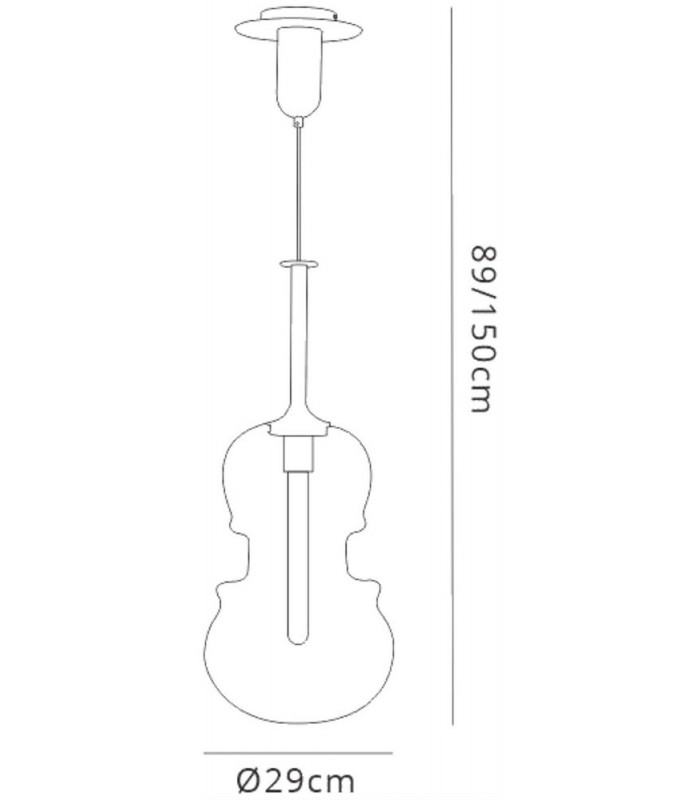 Ceiling Pendant 29cm Round, 1 x E27, Bronze - 2