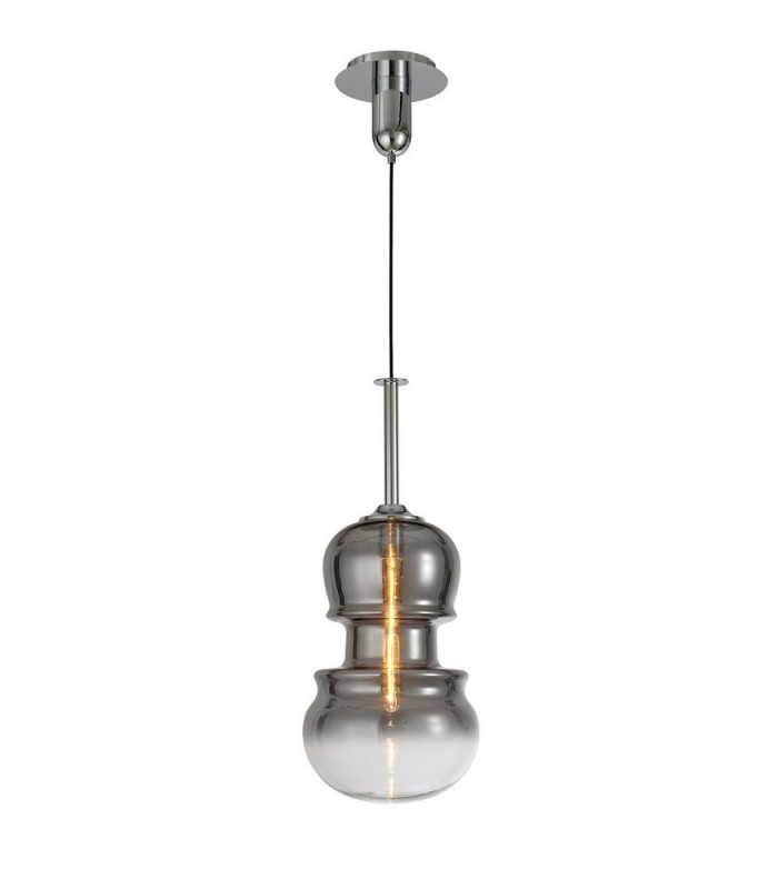 Ceiling Pendant 29cm Round, 1 x E27, Polished Chrome, Graphite - 1