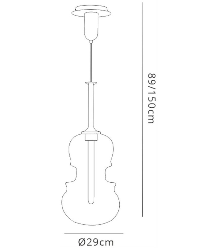 Ceiling Pendant 29cm Round, 1 x E27, Polished Chrome, Graphite - 2