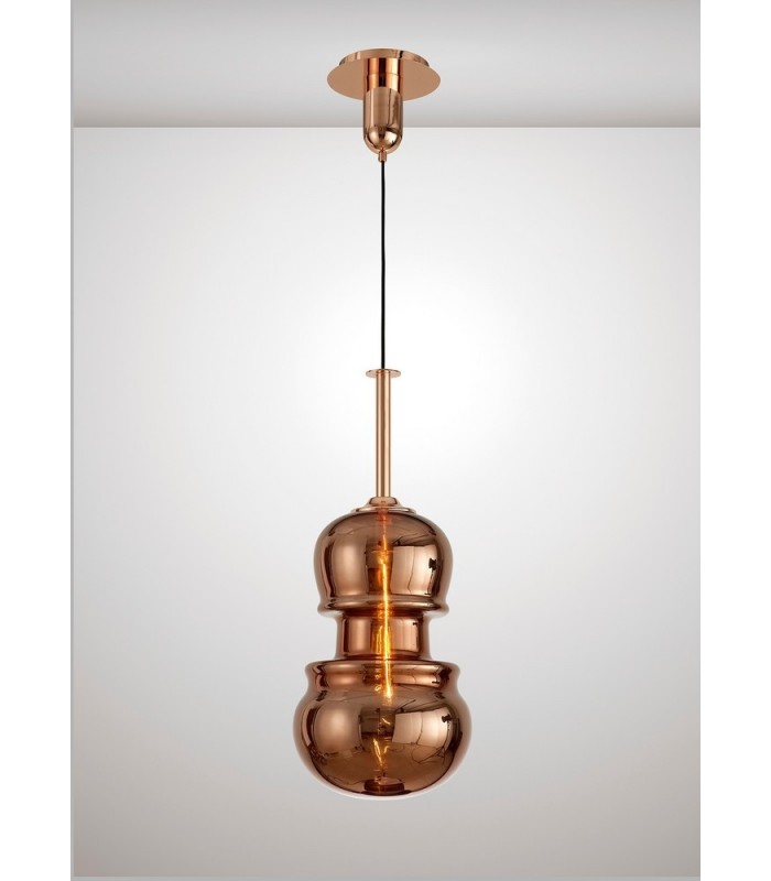 Ceiling Pendant 29cm Round, 1 x E27, Copper - 3