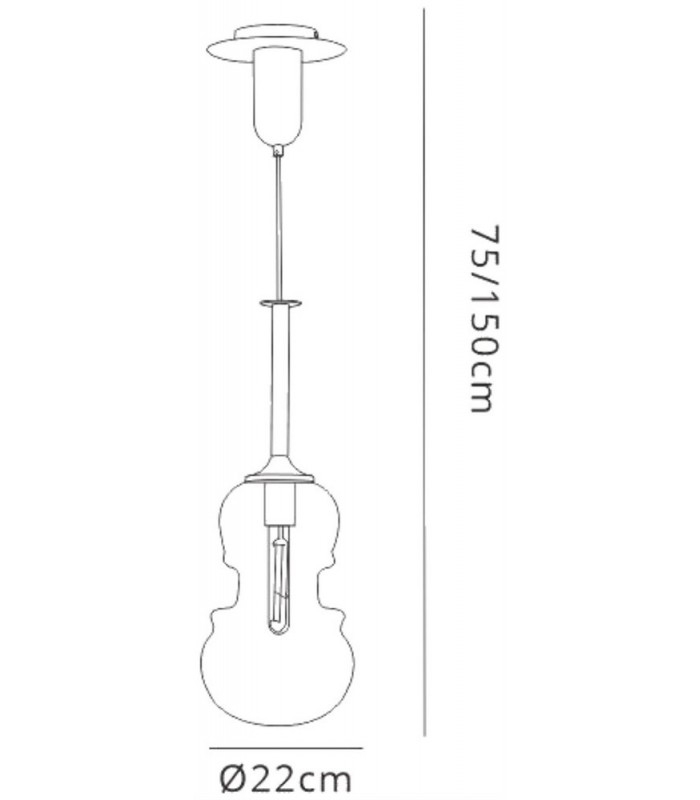 Ceiling Pendant 22cm Round, 1 x E27, Bronze - 2