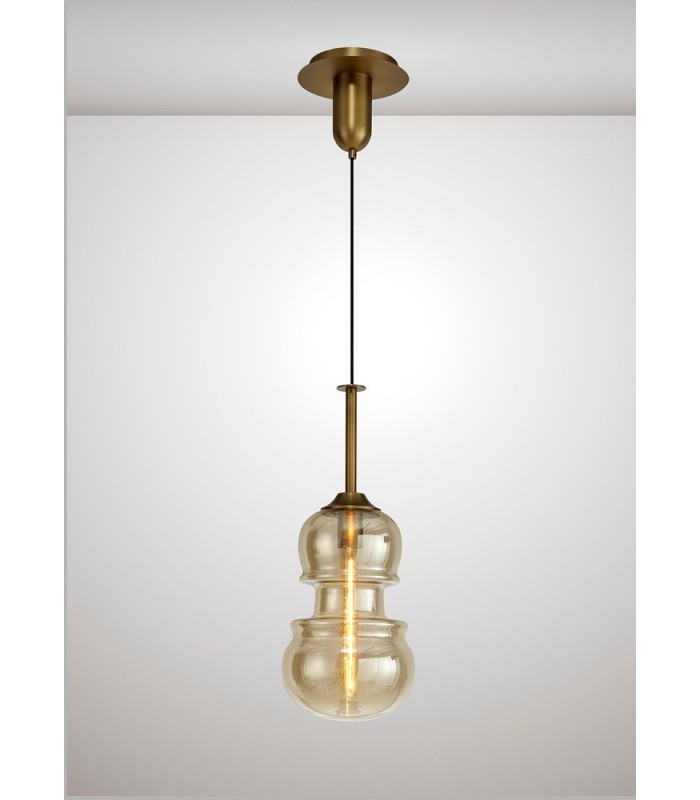 Ceiling Pendant 22cm Round, 1 x E27, Bronze - 3