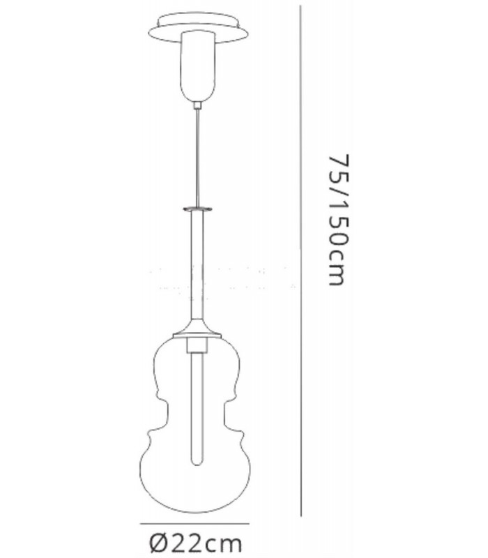Ceiling Pendant 22cm Round, 1 x E27, Polished Chrome, Graphite - 2