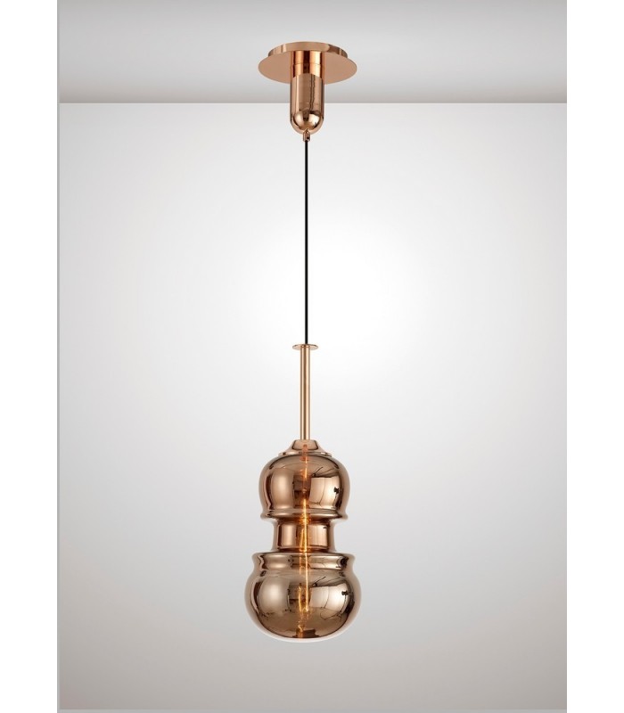 Ceiling Pendant 22cm Round, 1 x E27, Copper - 3