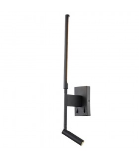 Wall + Reading Light, 6W + 3W LED, 3000K, 592lm Total, Individually Switched, Sand Black - 1