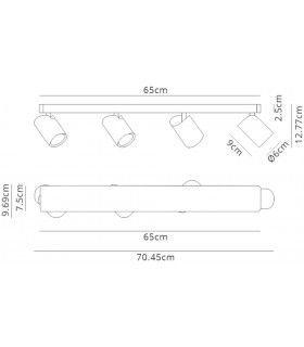 Linear 4 Light Spotlight GU10, Matt Black - 2