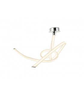 Semi Flush Ceiling Medium Ribbons, 60W LED, 3000K, 4500lm, Polished Chrome, Frosted Acrylic - 1