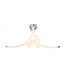 Semi Flush Ceiling Bow, 50W LED, 3000K, 3750lm, Polished Chrome, Frosted Acrylic - 1