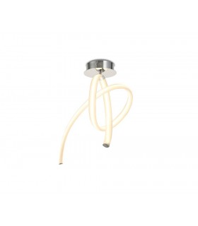 Semi Flush Ceiling Vertical, 40W LED, 3000K, 3000lm, Polished Chrome, Frosted Acrylic - 1