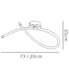 Semi Flush Ceiling Medium Loop, 25W LED, 3000K, 1875lm, Polished Chrome, Frosted Acrylic - 2