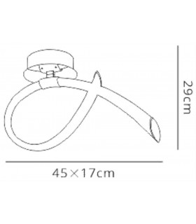 Semi Flush Ceiling Small Loop, 18W LED, 3000K, 1350lm, Polished Chrome, Frosted Acrylic - 2