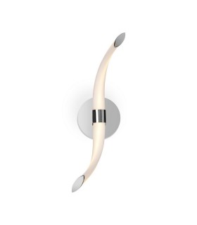 Wall Lamp Wave, 12W LED, 3000K, 900lm, Polished Chrome, Frosted Acrylic - 1