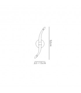 Wall Lamp Wave, 12W LED, 3000K, 900lm, Polished Chrome, Frosted Acrylic - 2