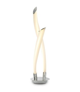 2 Light Table Lamp, 18W LED, 3000K, 1350lm, Polished Chrome, Frosted Acrylic - 1