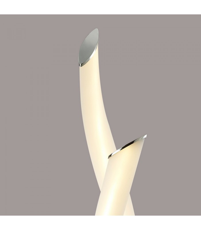 2 Light Table Lamp, 18W LED, 3000K, 1350lm, Polished Chrome, Frosted Acrylic - 4