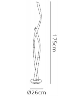Floor Lamp, 30W LED, 3000K, 2250lm, Polished Chrome, Frosted Acrylic - 2