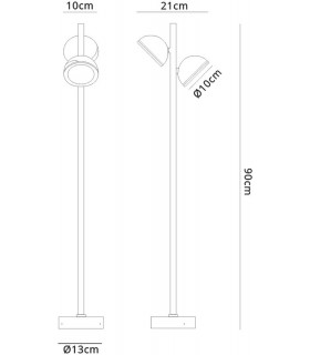Tall Post, 2 x GX53 (Max 10W), IP65, Anthracite - 2