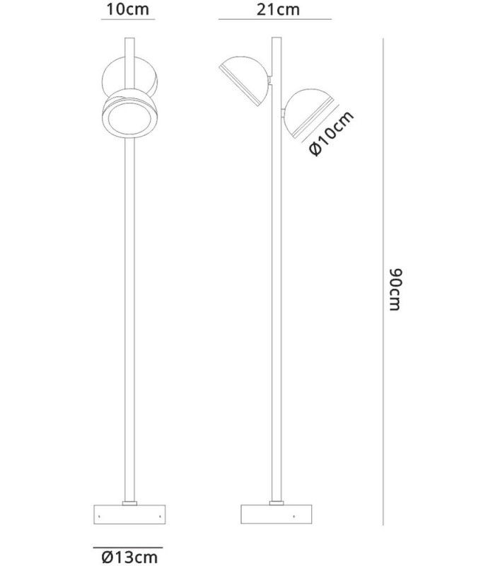 Tall Post, 2 x GX53 (Max 10W), IP65, Anthracite - 2