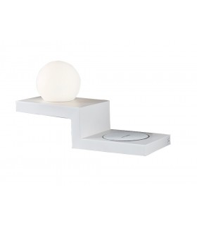 Wall Lamp Switched Globe With Mobile Phone Induction Charger, 6W LED, 3000K, 470lm, Sand White - 1