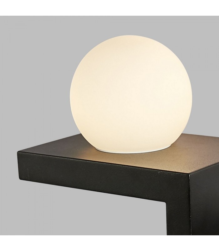 Wall Lamp Switched Globe With Mobile Phone Induction Charger, 6W LED, 3000K, 470lm, Sand Black - 4