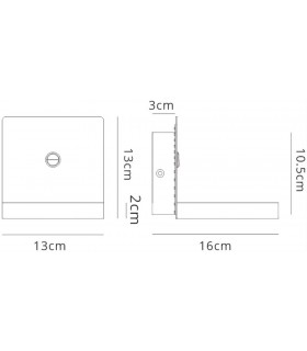 Backlight Wall Lamp Switched With Mobile Phone Induction Charger, 3W LED, 3000K, 210lm, Sand Black - 2