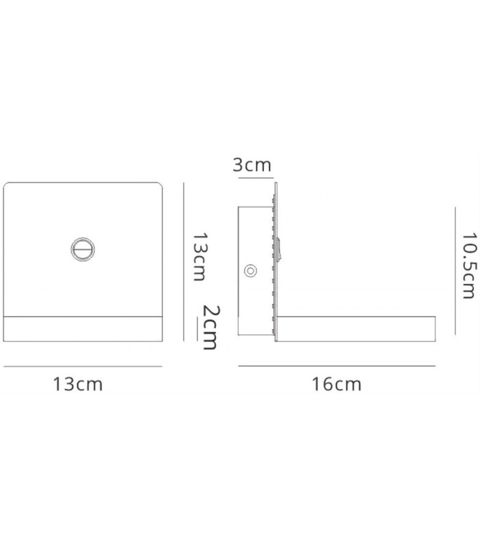 Backlight Wall Lamp Switched With Mobile Phone Induction Charger, 3W LED, 3000K, 210lm, Sand Black - 2