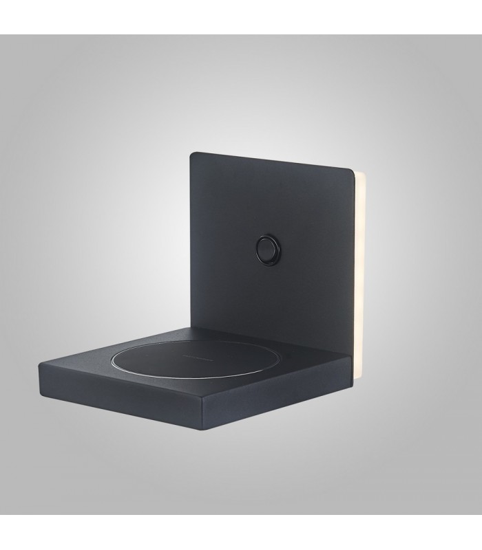 Backlight Wall Lamp Switched With Mobile Phone Induction Charger, 3W LED, 3000K, 210lm, Sand Black - 3