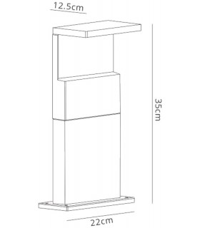 Post Lamp, 13W LED, 3000K, 850lm, IP54, Anthracite, Walnut - 2