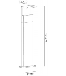 Floor Lamp Large, 13W LED, 3000K, 850lm, IP54, Anthracite, Walnut - 2