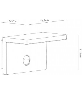 Motion Sensor Wall Lamp, 15W LED, 3000K, 900lm, IP54, Anthracite, Walnut - 2