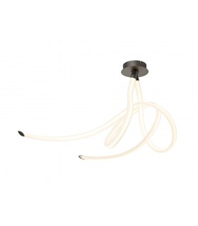 Semi Flush Ceiling Large Ribbons, Dimmable, 60W LED, 3000K, 4500lm, Titanium, Frosted Acrylic - 1