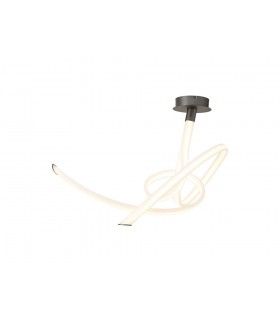 Semi Flush Ceiling Medium Ribbons, Dimmable, 60W LED, 3000K, 4500lm, Titanium, Frosted Acrylic - 1