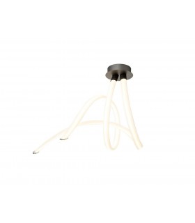 Semi Flush Ceiling Spiral, Dimmable, 60W LED, 3000K, 4500lm, Titanium, Frosted Acrylic - 1