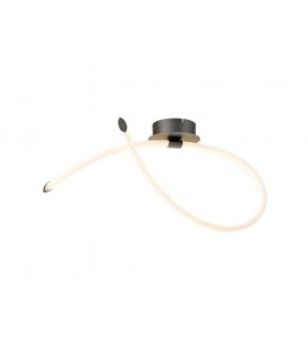 Semi Flush Ceiling Loop, Dimmable, 25W LED, 3000K, 1875lm, Titanium, Frosted Acrylic - 1