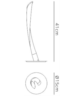 1 Light Table Lamp, 10W LED, 3000K, 750lm, Titanium, Frosted Acrylic - 2