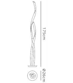 Floor Lamp, 30W LED, 3000K, 2250lm, Titanium, Frosted Acrylic - 2