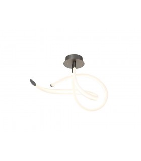 Semi Flush Ceiling Curl, Dimmable, 40W LED, 3000K, 3000lm, Titanium, Frosted Acrylic - 1