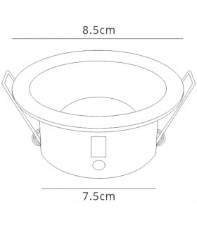 GU10 Downlight Round, 1 x GU10 (Max 12W), IP54, Matt White - 2