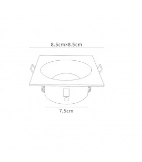 GU10 Downlight Square, 1 x GU10 (Max 12W), IP54, Matt Black - 2