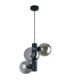 Tube Globe Pendant Ceiling Light Black Smoky Glass Shade 3x E27-1