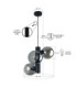 Tube Globe Pendant Ceiling Light Black Smoky Glass Shade 3x E27-3