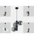 Tube Globe Pendant Ceiling Light Black Smoky Glass Shade 3x E27-4