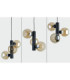 Tube Globe Pendant Ceiling Light Black Amber Glass Shade 3x E27-4