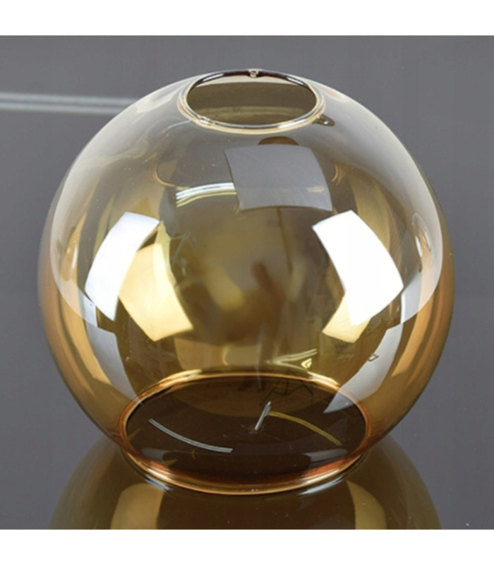 Tube Globe Pendant Ceiling Light Black Amber Glass Shade 3x E27-6